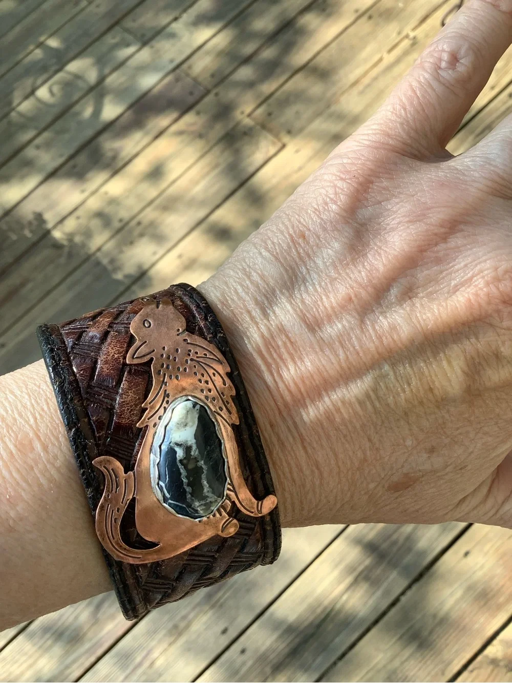 Copper Wolf /White Buffalo stone, adjustable